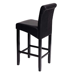 Acheter Mendler Tabouret de bar HWC-C33, tabouret de comptoir, bois ~ noir mat, pieds foncés, similicuir