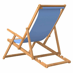 Maison Chic Chaise/Fateuill de plage pliable Bois de teck solide Bleu -GKD75433 pas cher