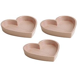 Aubry Gaspard Plateau coeur en bois (Lot de 3).