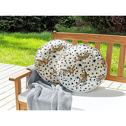 Beliani Lot de 2 coussins ARENZANO 40 x 40 cm Animal Beige