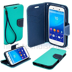 Htdmobiles Housse etui portefeuille pour Sony Xperia Z5 + film ecran - BLEU / BLEU