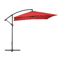 Helloshop26 Parasol déporté - Rouge - Rectangulaire - 250 x 250 cm - Inclinable 14_0007603