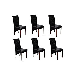 Maison Chic Lot de 6 Chaises à manger | Chaise de salle à manger cuisine noir similicuir -GKD87673