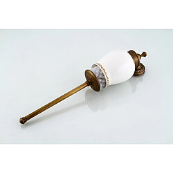 Avis Universal Porte-brosse de toilette en laiton antique avec gobelet en céramique Brosse de toilette durable murale Accessoires de toilette | Porte-brosse de toilette(Or)