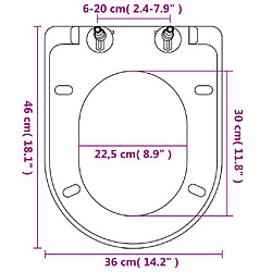 vidaXL Abattant WC à fermeture en douceur Libération rapide Carré pas cher