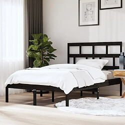 vidaXL Cadre de lit sans matelas noir bois massif 