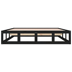 Maison Chic Lit adulte - Lit simple Cadre de lit,Structure du lit Contemporain Noir 200x200 cm Bois massif -MN81459 pas cher