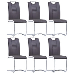 vidaXL Chaises à manger cantilever lot de 6 gris similicuir