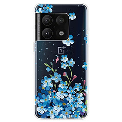 Coque en TPU anti-chocs, fleurs bleues pour votre OnePlus 10 Pro