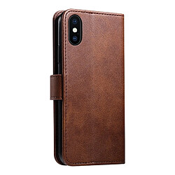 Avis Wewoo Housse Coque Pour iPhone XR GUSSIM en cuir à rabat horizontal magnétique avec support et fentes cartes et portefeuille marron