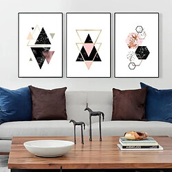 Sodial 3 pcs-set Decoration nordique Art mural geometrique Affiches de peinture sur toile decoration sur toile Photos de mur d'art (Non