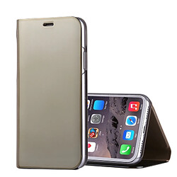 Wewoo Coque or pour iPhone X galvanoplastie miroir horizontale flip étui en cuir avec support