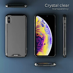 Acheter Moozy Xframe Coque antichoc pour iPhone X / iPhone XS - Coque transparente à bord noir, coque hybride transparente double couleur avec bord en TPU absorbant les chocs