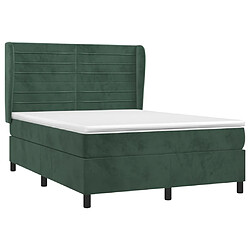 vidaXL Sommier à lattes de lit et matelas Vert foncé 140x190cm Velours