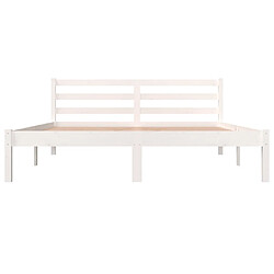 Acheter Maison Chic Lit adulte - Lit simple Cadre de lit,Structure du lit Contemporain Bois de pin massif 150x200 cm Blanc très grand -MN65257