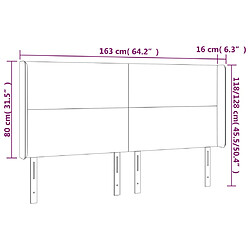 vidaXL Tête de lit à LED Blanc 163x16x118/128 cm Similicuir pas cher