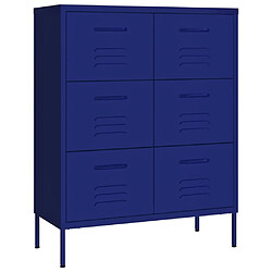 vidaXL Armoire à tiroirs Bleu marine 80x35x101,5 cm Acier