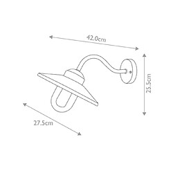 Elstead Lighting Applique murale extérieur Klampenborg Acier inoxydable,verre transparent Oxyde rouge