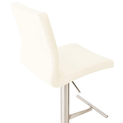 Acheter Decoshop26 Tabouret de bar x1 réglable en hauteur et pivotant à 360° plateforme ronde en métal assise en PVC crème 10_0004562