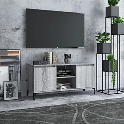 vidaXL Meuble TV avec pieds en métal Sonoma gris 103,5x35x50 cm