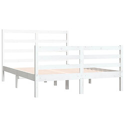 Acheter Maison Chic Lit Moderne Chambre - Cadre/structure de lit pour adulte Blanc Bois de pin massif 140x190 cm -MN60270