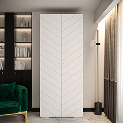 Abiks Meble Armoire à portes battantes Manhattan Ryfel 4 236,7/100/47 2 portes (Blanc)