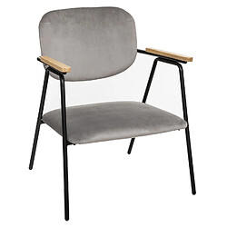 Atmosphera, Createur D'Interieur Fauteuil design en velours Dyer - Gris