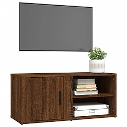 Avis vidaXL Meuble TV Chêne marron 80x31,5x36 cm Bois d'ingénierie