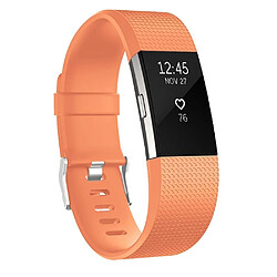 Wewoo Bracelet pour montre connectée Dragonne sport ajustable carrée FITBIT Charge 2taille S10,5x8,5cm Orange