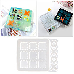 Avis DIY Tic-Tac-Toe Silicone Moule Cristal Résine Moules pour Coulée Écologique Robuste Bijoux Coulée Moule 243x193x11mm