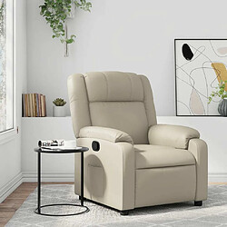 Maison Chic Fauteuil Relax pour salon, Fauteuil inclinable Crème Similicuir -GKD22878