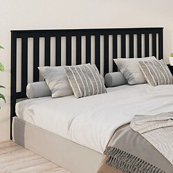 Maison Chic Tête de lit scandinave,Meuble de chambre Noir 206x6x101 cm Bois massif de pin -MN91044