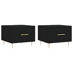 Maison Chic Lot de 2 Tables basses,Table Console pour salon noir 50x50x40 cm bois d'ingénierie -MN13801