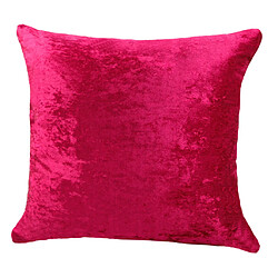 Avis 60x60cm courte housse de coussin velours peluche carré pour canapé lit rose profonde