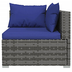 Avis Maison Chic Salon de jardin 6 pcs + coussins - Mobilier/Meubles de jardin - Table et chaises d'extérieur résine tressée gris -MN29373