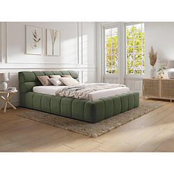 Lit coffre 180 x 200 cm - Tissu - Vert + Matelas - FORVIK de Pascal Morabito