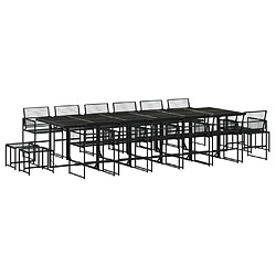 vidaXL Ensemble à manger de jardin 17 pcs noir résine tressée