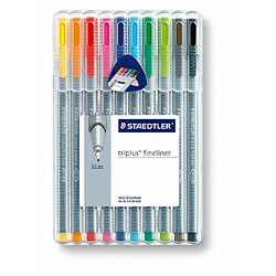 Staedtler triplus fineliner 334 Etui rigide de 10 feutres Couleurs assorties