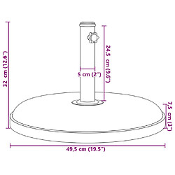 vidaXL Base de parasol pour mâts Ø32/35/38 mm 25 kg rond pas cher