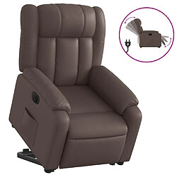 vidaXL Fauteuil inclinable électrique marron similicuir