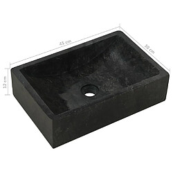 vidaXL Lavabo 45x30x12 cm marbre noir brillant pas cher