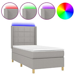 Sommier à lattes et matelas LED,Cadre à lattes de lit pour Adulte Gris clair 80x200cm Tissu -MN88850