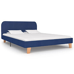 vidaXL Cadre de lit sans matelas bleu tissu 140x200 cm