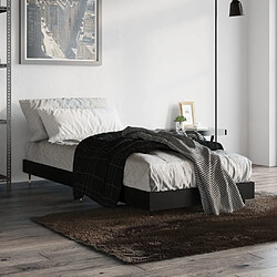 vidaXL Cadre de lit sans matelas noir 75x190 cm bois ingénierie