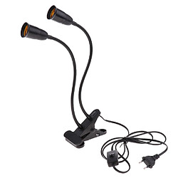 eu plug e27 2 têtes clip sur liseuse base bureau liseuse douille noir