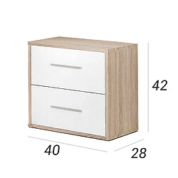 Avis Table de Nuit Alexandra House Living Blanc Métal Bois MDP 40 x 41 x 28 cm 2 tiroirs