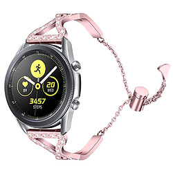 Bracelet en métal forme évidée, décor strass, rose pour votre Samsung Gear S3 Classic/S3 Frontier