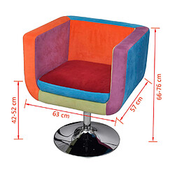 vidaXL Fauteuil avec design de patchwork Cube Tissu pas cher