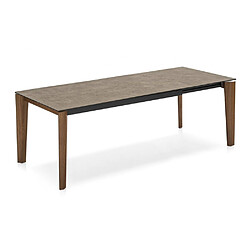 Acheter Inside 75 Table extensible 12 couverts BAND 280 cm pieds noyer plateau céramique nougat