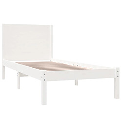 Avis vidaXL Cadre de lit sans matelas blanc 100x200 cm bois de pin massif